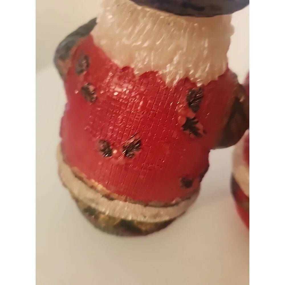 Vintage Set of 2 - OLD WORLS ROUND BOTTOM SANTA CANDLES